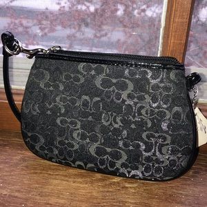 NWT Black and Silver Coach Wristlet